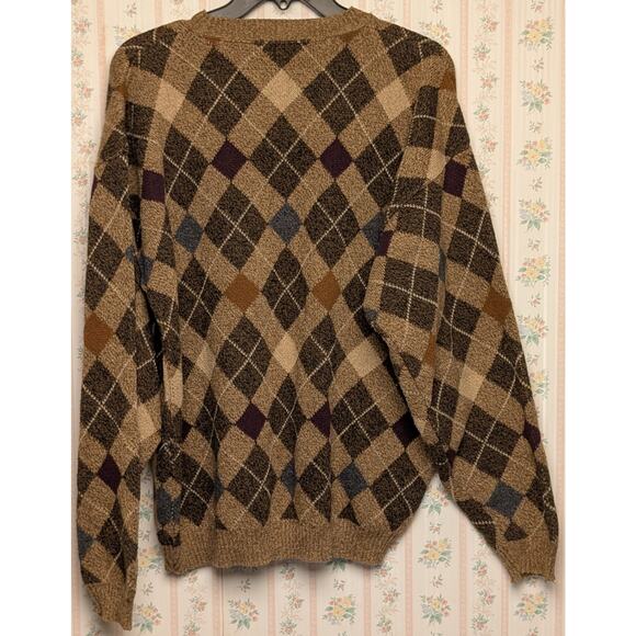 Vtg Liberty Sweaters Argyle Pullover Sweater MENS SIZE L Heavy USA Dad Grandpa - Picture 3 of 7